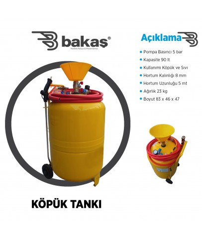 Oto Yıkama Köpük tankı 90 Lt